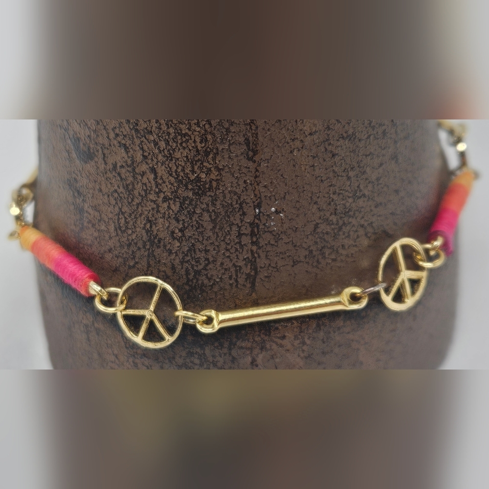 Peace Symbol Macrama Bracelet